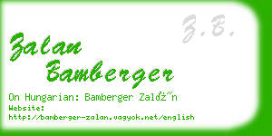 zalan bamberger business card